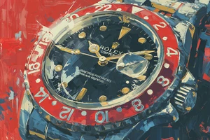⌚ Rolex Watch Art 🖼️ | 36x24"| Museum Giclée Print 🎨 | ✍️ 1/25 | COA 🧾 | H27 - Picture 1 of 7