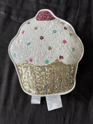 Multicolor Sequin Cupcake-Shaped Pillow - Pottery Barn Teen - Home Decor - Image 1 of 4