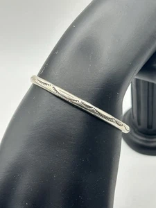 Vintage Indianer Navajo Stamm Manschette Armband gestempelt Sterlingsilber - Bild 1 von 7