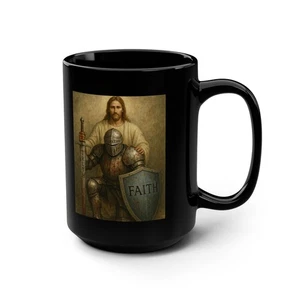 Full Armor of God Mug Black 15oz spiritual faith - Picture 1 of 5