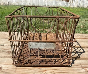Vintage 1962 Shamrock Dairy Arizona Metal Wire Galvanized Storage Milk Crate 37B - Picture 1 of 5
