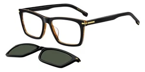 Hugo Boss 1726/G/CS Men Sunglasses Black Striped Brown , Rectangle - Picture 1 of 3