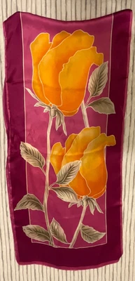 Oscar de le Renta Floral 15x64” Púrpura Naranja Gris Foto 1 de 3