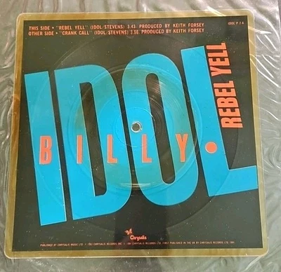 Billy Idol - Rebel Yell Vinyl Square Picture Disc Import VG+ P 2-A Chrysalis VTG - Image 1 of 2