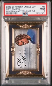 2022-23 Futera Xavi Simons 23KT Gold Frame Modern Master Tottenham Hotspur PSA9 - Picture 1 of 2