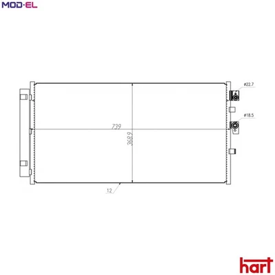 CONDENSER AIR CONDITIONING 645 301 FOR FORD FOCUS/IV/Turnier SFDC/M0DC 1.0L 3cyl - Image 1 of 4