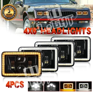 4PCS 4x6 LED Headlights Hi-Lo DRL Upgrade For Chevrolet Monte Carlo SS 1980-1988 - Picture 1 of 11