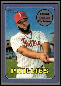 2018 TOPPS HERITAGE CROMO VIOLA RIFRATTORI #THC711 CARLOS SANTANA - Foto 1 di 2