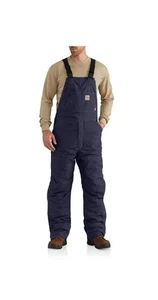 Carhartt Latzhose 102691 Navy FR Flame Resistant Double Front Quilt gefüttert 48x28 - Bild 1 von 16