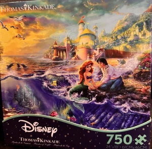 Disney Thomas Kinkade Jigsaw Puzzle 750 Pieces The Little Mermaid Complete . - Picture 1 of 5