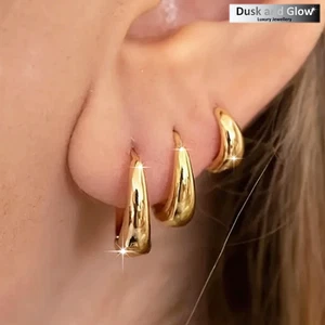 Conjunto de 3 pares de joyas de pendientes de aro de oro para mujeres damas niñas regalo Reino Unido NUEVO - Imagen 1 de 6