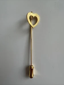 Vintage Napier signierte Herz Stecknadel Brosche - goldfarben Schmuck - Bild 1 von 6
