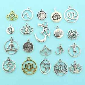 Deluxe Yoga Charm Collection Silver and Gold Tone 20 Different Charms - COL171H - Picture 1 of 1