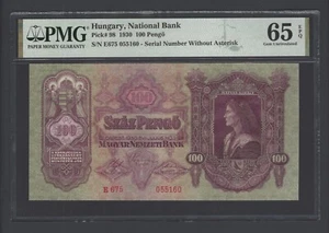 Hungary 100 Pengo 1930 P98 Uncirculated Grade 65 - Picture 1 of 2