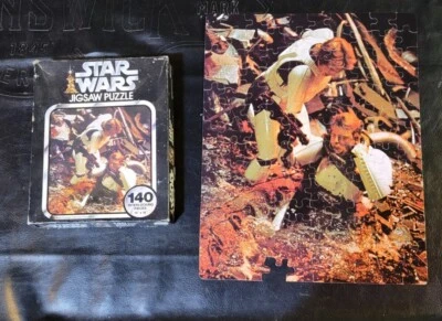 Rompecabezas vintage 1977 Star Wars 140 piezas atrapado en el compactador de basura falta 1 Foto 1 de 4