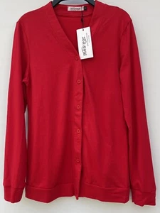 Meaneor Women's Long Sleeve Button Front Knit Cardigan Red Size Small - Picture 1 of 2