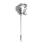 Classic Half Face Of Lion In Solid 925 Sterling Silver Men's Fine Lapel Pin