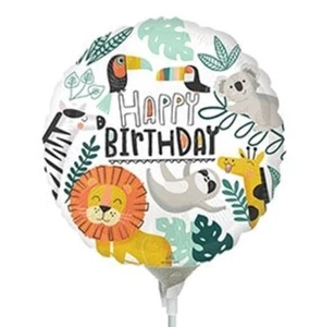 Dos globos de aluminio para cumpleaños Get Wild de 9" - Safari en la selva - Solo relleno de aire con sello térmico - Imagen 1 de 1