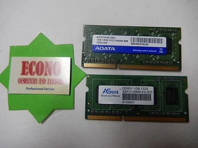 2GB (2X1GB)  DDR3 PC3-10600S Laptop RAM Memory  - Image 1 of 2