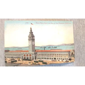 Union Ferry Depot and Bay of San Francisco California CA Vintage Postcard - Picture 1 of 4