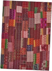 LR Home 50x60 Inch Soft Hand-Woven Bohemian Throw Blanket - Perfect for Crimson - Picture 1 of 7