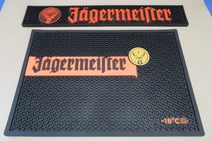 2x Jägermeister Barmatte Abtropfmatte Groß ca. 44 cm x 29 cm Gummimatte + kleine - Bild 1 von 9