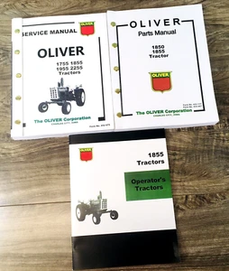 Oliver 1855 Tractor Service Parts Operators Manual Set Repair Workshop Shop Book - Picture 1 of 22