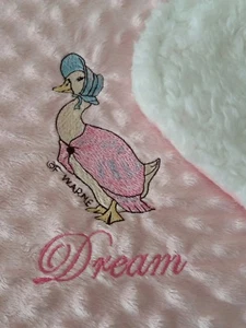 personalised dimple fleece baby blanket Jemima puddleduck luxury sherpa backing - Picture 1 of 3