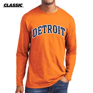 Detroit Tiffany Arch Orange Classic Long Sleeve T-Shirt - Picture 1 of 3