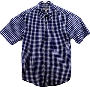 Carhartt Men's Shirt Size Large-Tall S/S Button Up Blue/White/Black/Gold Plaid - Picture 1 of 6