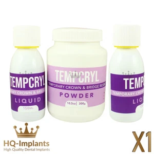 Tempcryl Temporary Crown & Bridge Resin 300g Powder 300ml Liquid Set Dental - Picture 1 of 5