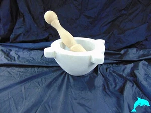 MORTAIO IN MARMO BIANCO CARRARA DIAMETRO CM. 14 SCONTO 10% - Foto 1 di 7