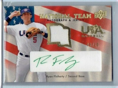 RYAN FLAHERTY 2008 Upper Deck US NATIONAL TEAM RC PATCH AUTO 06/10 Orioles #USA- - Image 1 of 2
