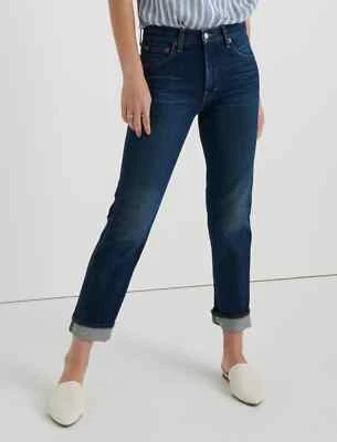 Lucky Brand Mid Rise Authentic Straight Crop Denim Jeans Dark Wash Womens 0 / 25 - Image 1 of 4