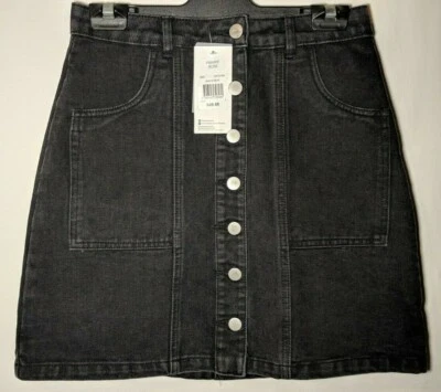 WOMEN'S SKIRT MISS SHOP BUTTON DOWN BLACK SIZE 8 LENGTH 17.5" NWT RRP $49.95  - image 1 of 4