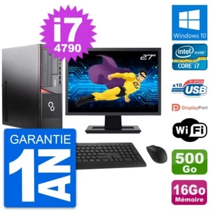 PC Fujitsu E920 Dt Pantalla 27" Intel i7-4790 RAM 16Go Disco 500Go Windows 10 Wi - Imagen 1 de 7