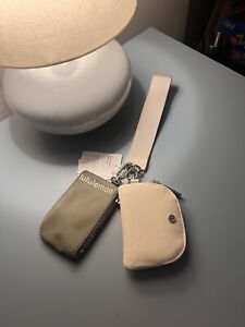 Lululemon Dual Pouch Wristlet Grey Sage/White Opal New