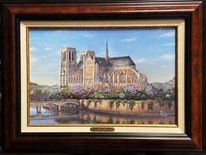 Thomas Kinkade (American), Hand-Enhanced/Canvas "Notre-Dame" LTD 1/110, COA, GP - Picture 1 of 23