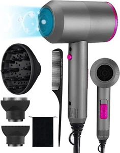 Hair Dryer 2000W, Lightweight Professional Hair Dryer, 2 Speeds and 3 Heating - Picture 1 of 7