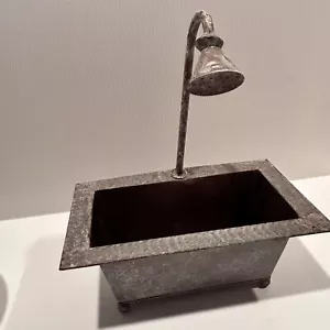 galvanized planter with spout unique  inside/outside decor - Picture 1 of 13