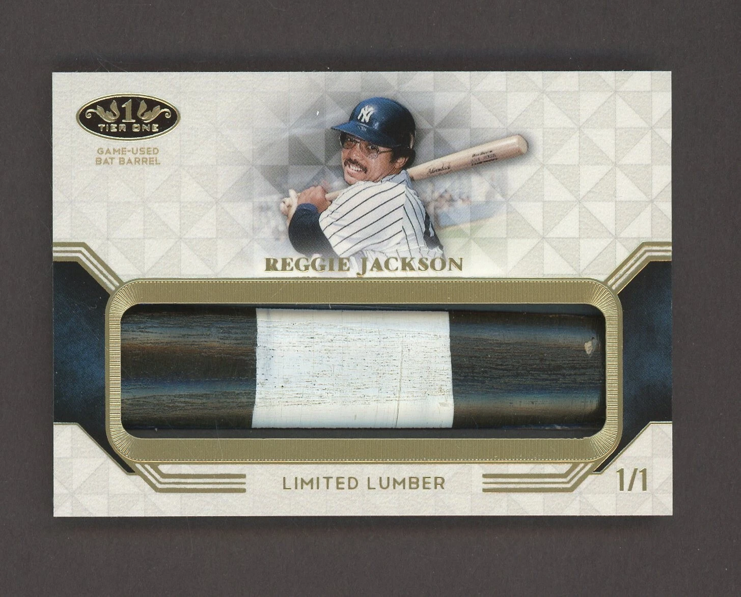 2018 Topps Tier One Limited Lumber Reggie Jackson HOF Game-Used Bat Barrel 1/1