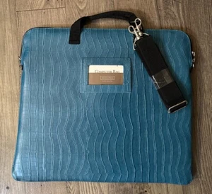 Sheffield Home Turquoise Faux Croc Computer/Laptop Bag 16”x14” New - Picture 1 of 2