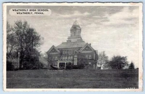1944 WEATHERLY HIGH SCHOOL PENNSYLVANIA PA DECKLE EDGE ANTIQUE POSTCARD - Picture 1 of 2
