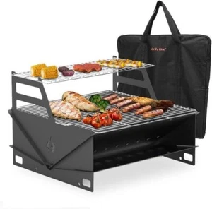 Barbecue a Carbone Portatile Barbecue da Esterno Campeggio Griglie da Tavolo BBQ Riscaldamento Nuovo - Foto 1 di 7
