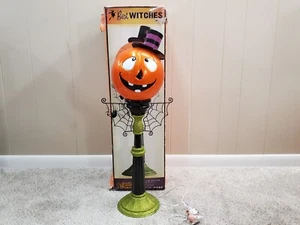 Cracker Barrel Best Witches Pumpkin Post illuminato 36" (crepato) - Foto 1 di 13