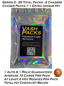 VashPacks S2 NBA 1 Autograph & 1 Jersey Guaranteed Basketball Cards w/ Chasers