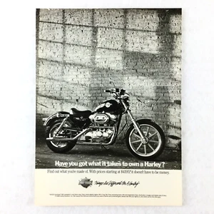 HARLEY-DAVISON 1988 VINTAGE PRINT AD Motorcycle Sportster 883 Brick Wall Shadows - Picture 1 of 2