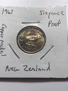 1965 New Zealand 6 Pence Sixpence Lot#V2176 High Grade! Beautiful! - Picture 1 of 2