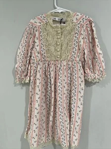 Zara Girls Rhinestone Lace Floral Print Dress Balloon Sleeve Dress Sz 9 - Picture 1 of 10