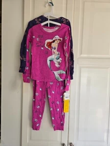 Disney Princess Snug Fit Pajama Sets - 4 Pieces - Belle Ariel Girls size 6 NEW - Picture 1 of 3
